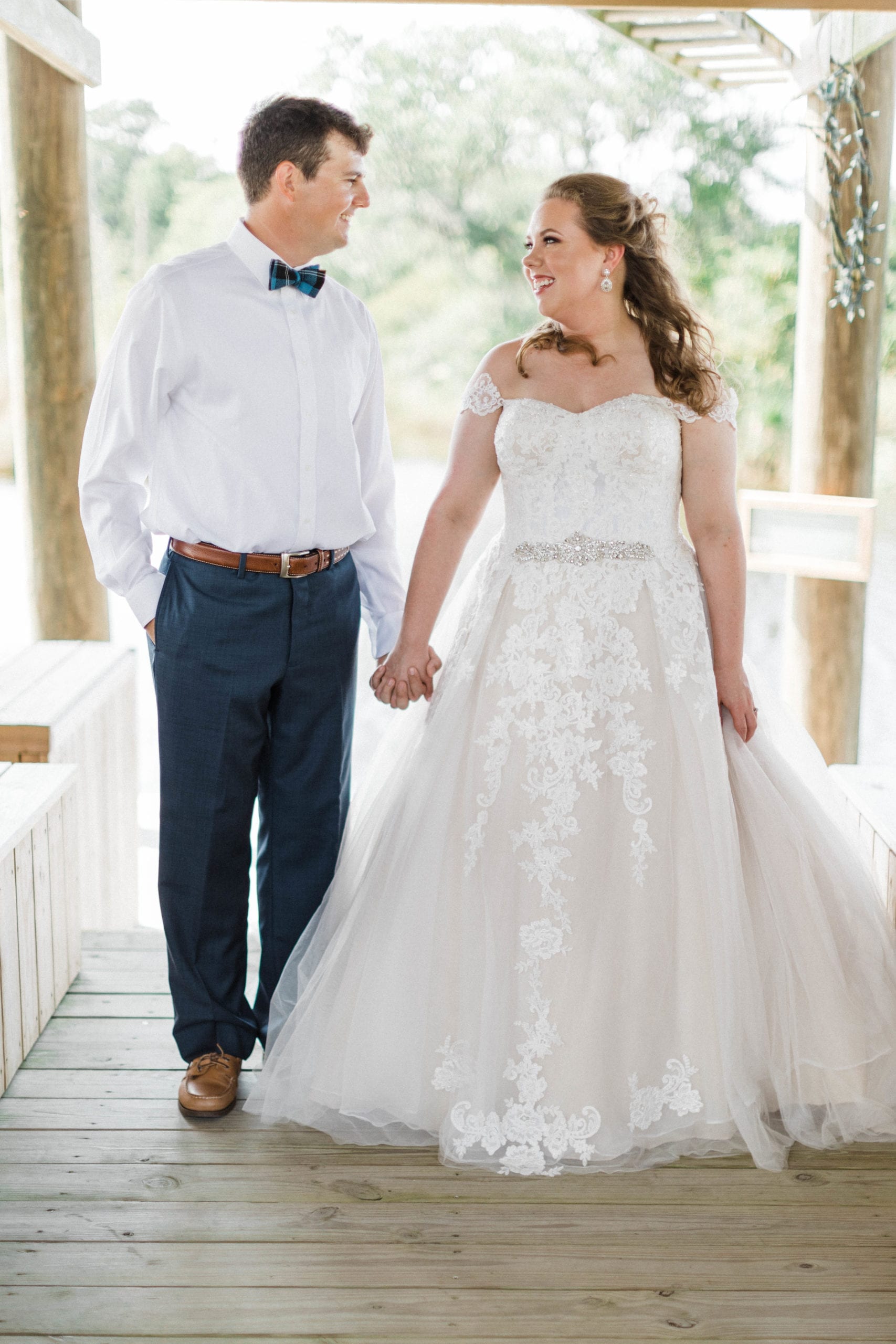 bride and groom portrait at Pascagoula River Audubon Center Wedding Venue