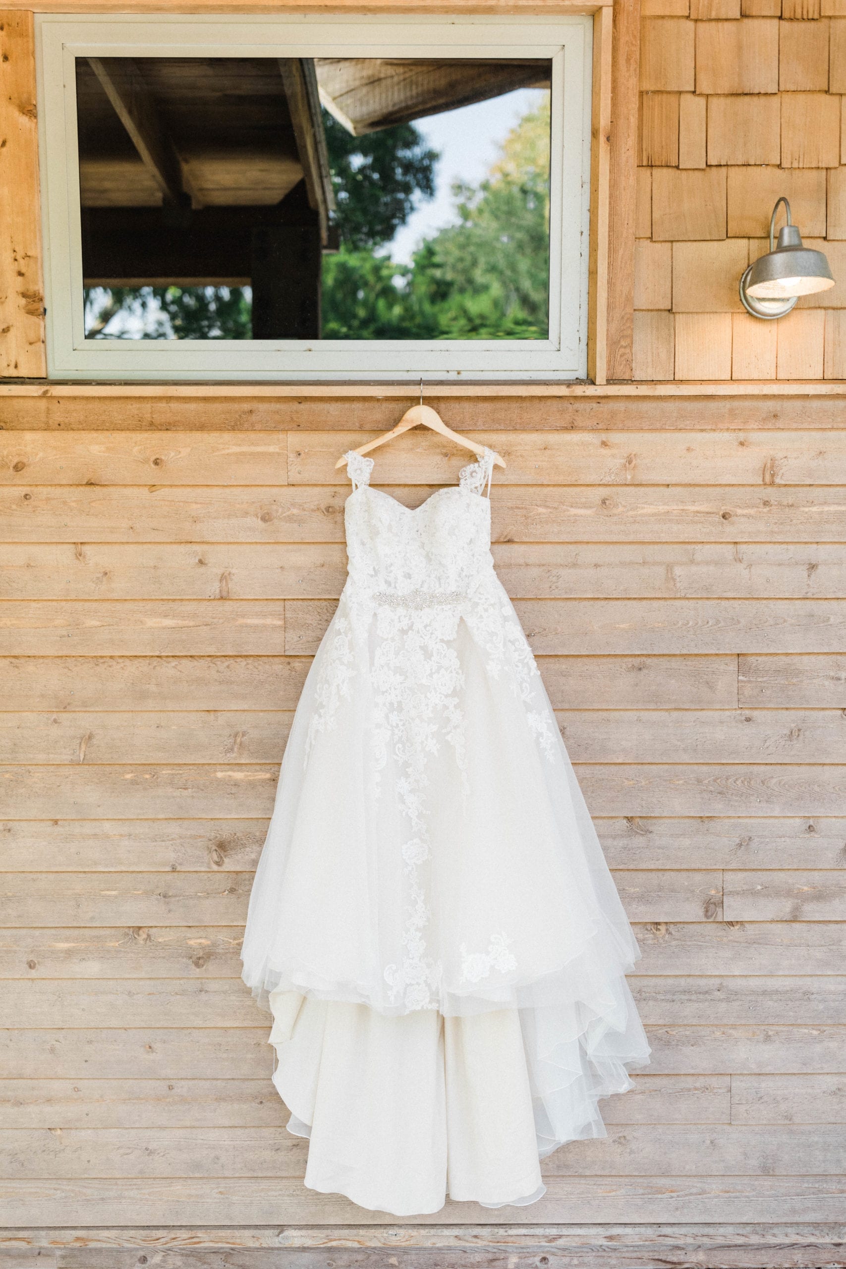wedding dress detail shot at Pascagoula River Audubon Center Wedding Venue