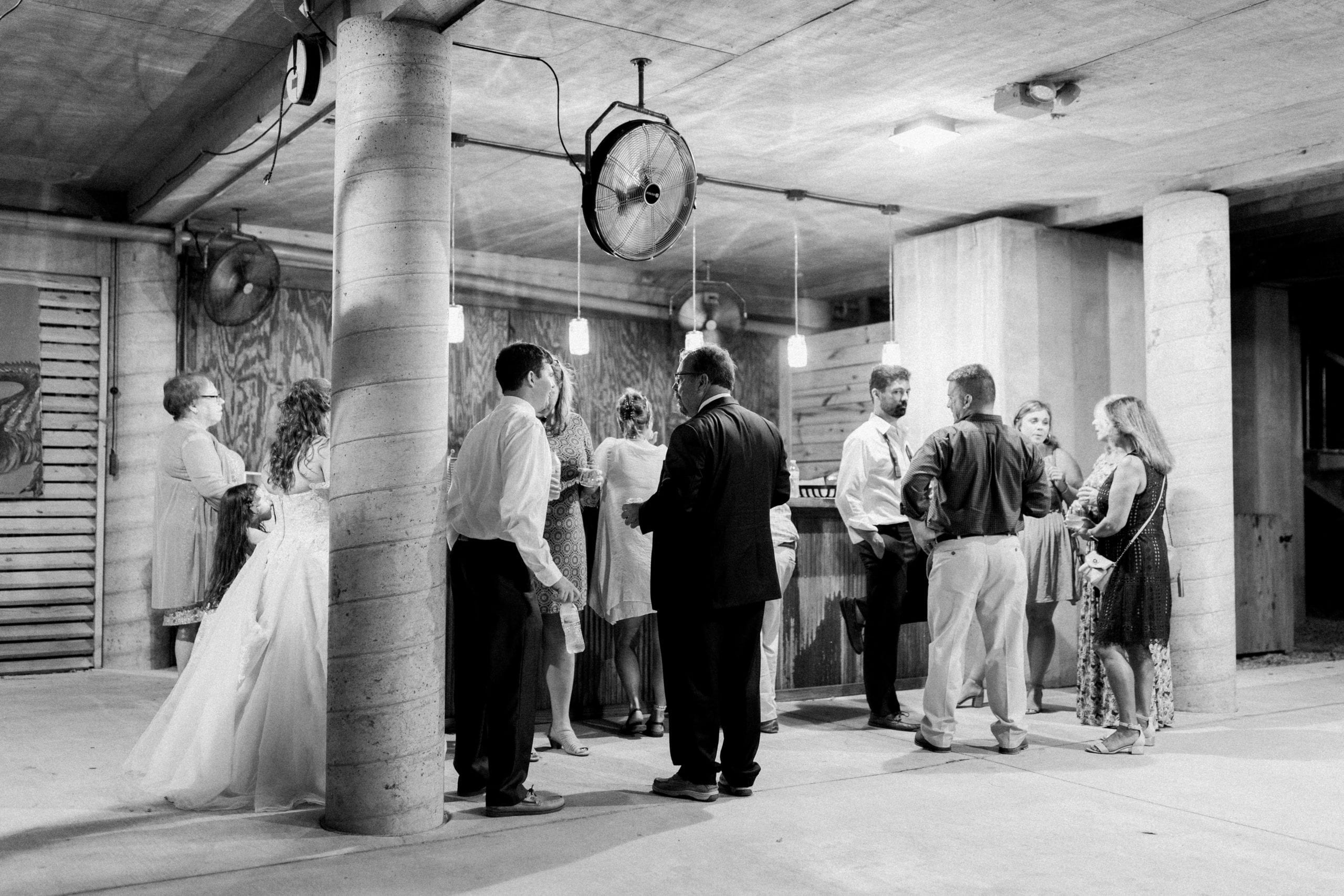 guests at wedding reception at Pascagoula River Audubon Center