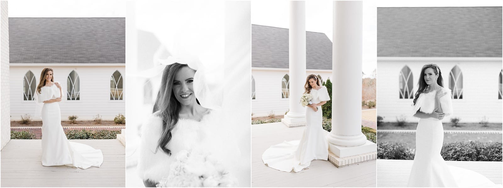 bridal portraits on the front porch