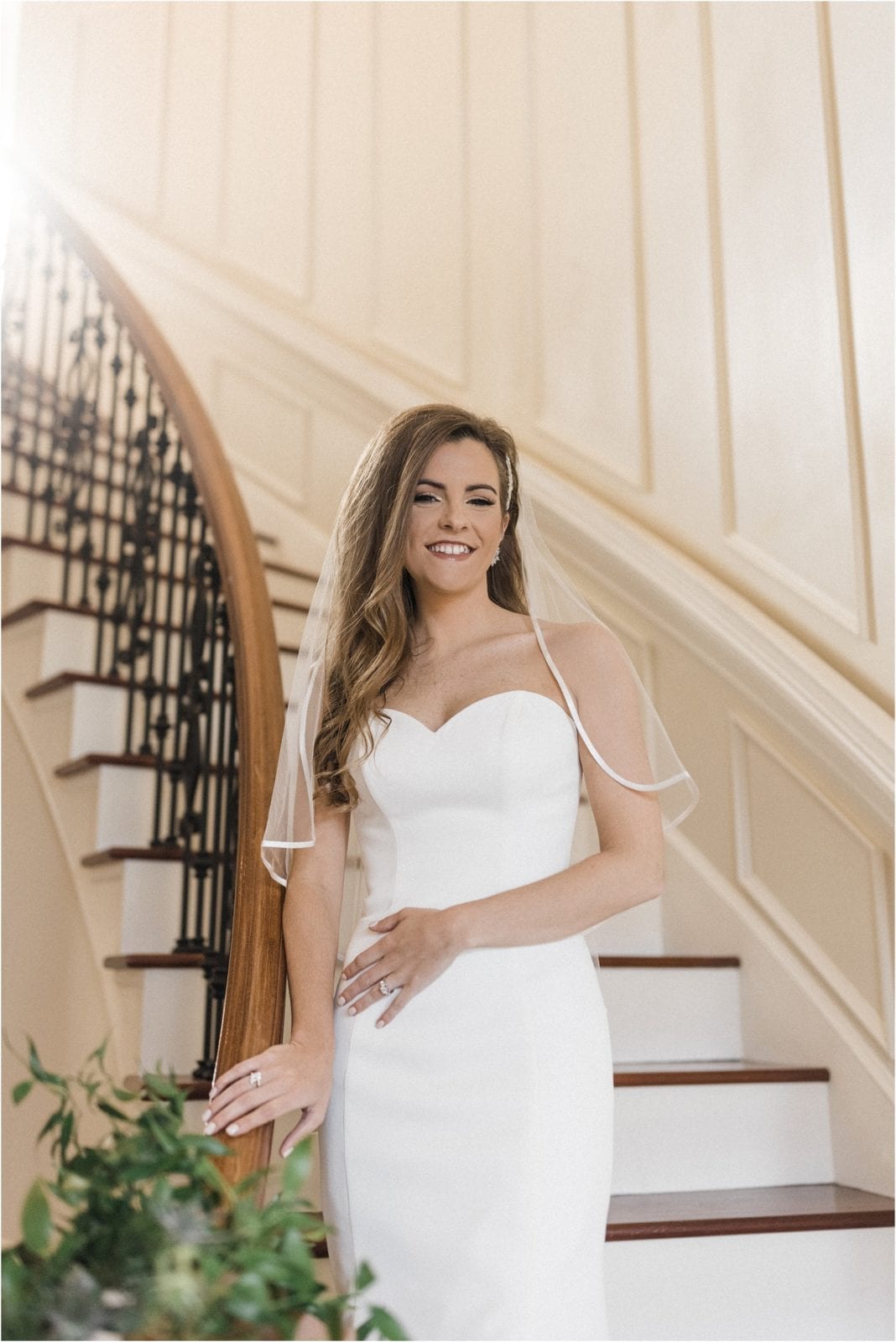 bridal portrait on the grand staircase