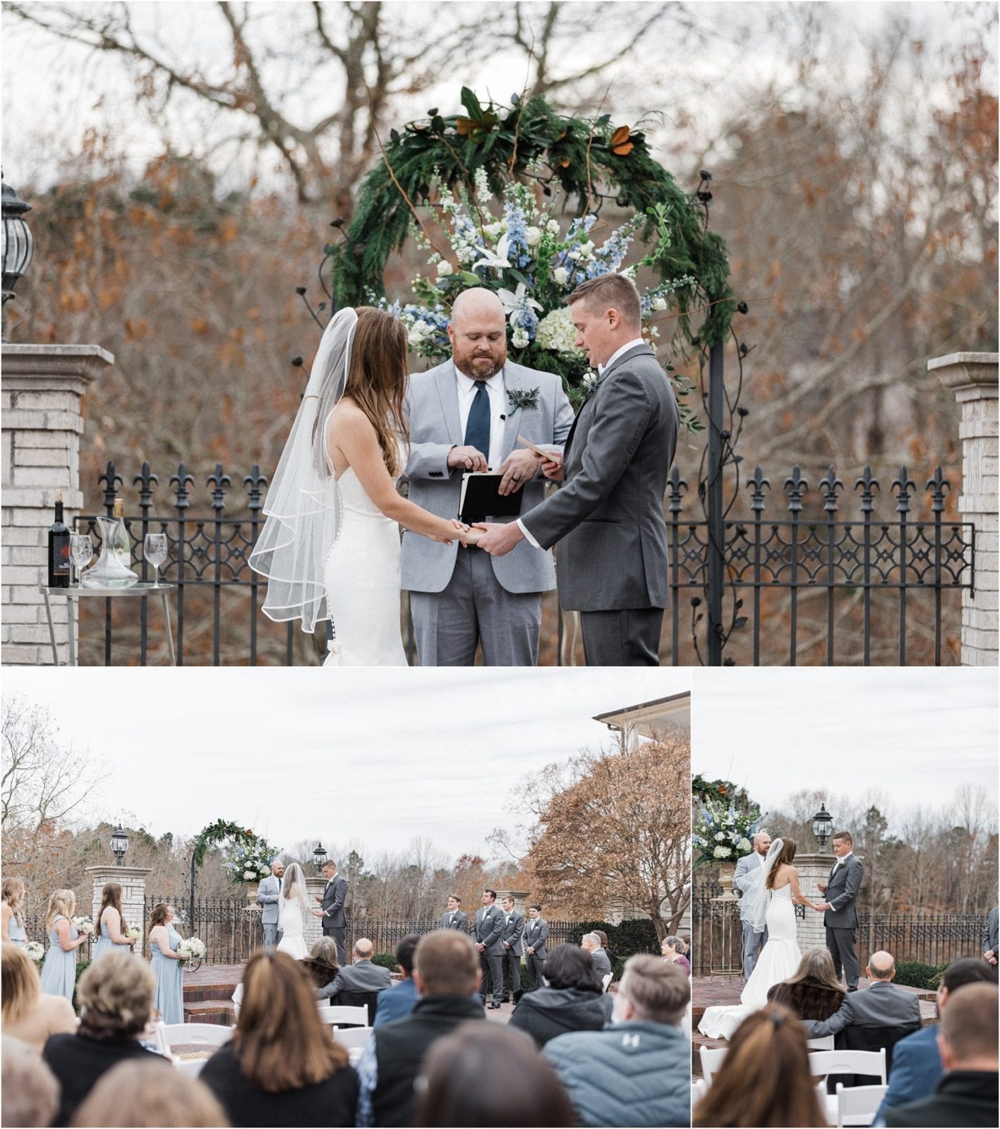 bride and groom exchange vows